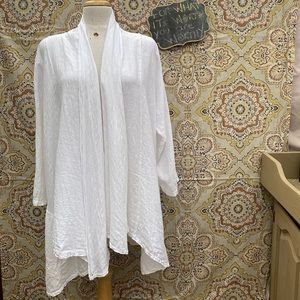Vivian Shyu Made in Italy White Linen Convertible Cowl Blouse - Size Small